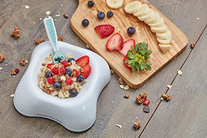 NumNum Beginner Bowl for Babies & Toddlers, BPA-Free Silicone Baby Led Weaning Bowl with Non-Slip Base, Self-Feeding Baby Dish for 6+ Months, Easy-to-Clean Feeding Essential and GOOtensils
