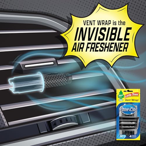 LITTLE TREES Car Air Freshener. Vent Wrap Provides Long-Lasting Scent, Slip on Vent Blade. Caribbean Colada, 16 Air Fresheners