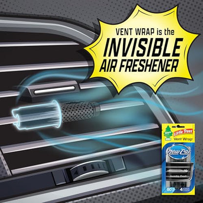 LITTLE TREES Car Air Freshener. Vent Wrap Provides Long-Lasting Scent, Slip on Vent Blade. Caribbean Colada, 16 Air Fresheners