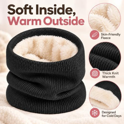 Winter Neck Warmer Fleece Lined Neck Gaiter Men Women Ski Gaiters | Soft Thick Fleece Lined Neck Gaiter, Unisex Thick Windproof Scarves, Warm Winter Face Cover Ski Gaiter for Cold Weather