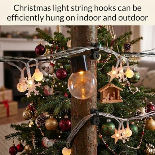 Outdoor String Lights Clips, Christmas Light Clips Bulk with Screw, 65 Pack