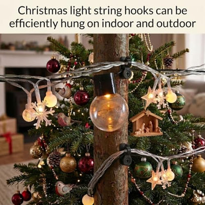 Outdoor String Lights Clips, Christmas Light Clips Bulk with Screw, 65 Pack