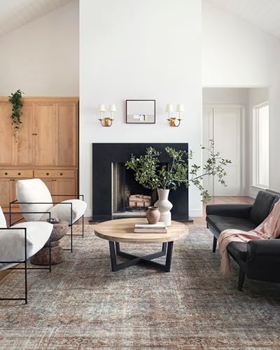 Loloi Chris Loves Julia Jules Collection JUL-05 Lagoon/Brick 18" x 18" Sample Rug