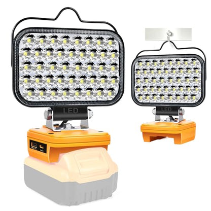 Fiihio Cordless LED Work Light Compatible with Dewalt 20V Max Battery