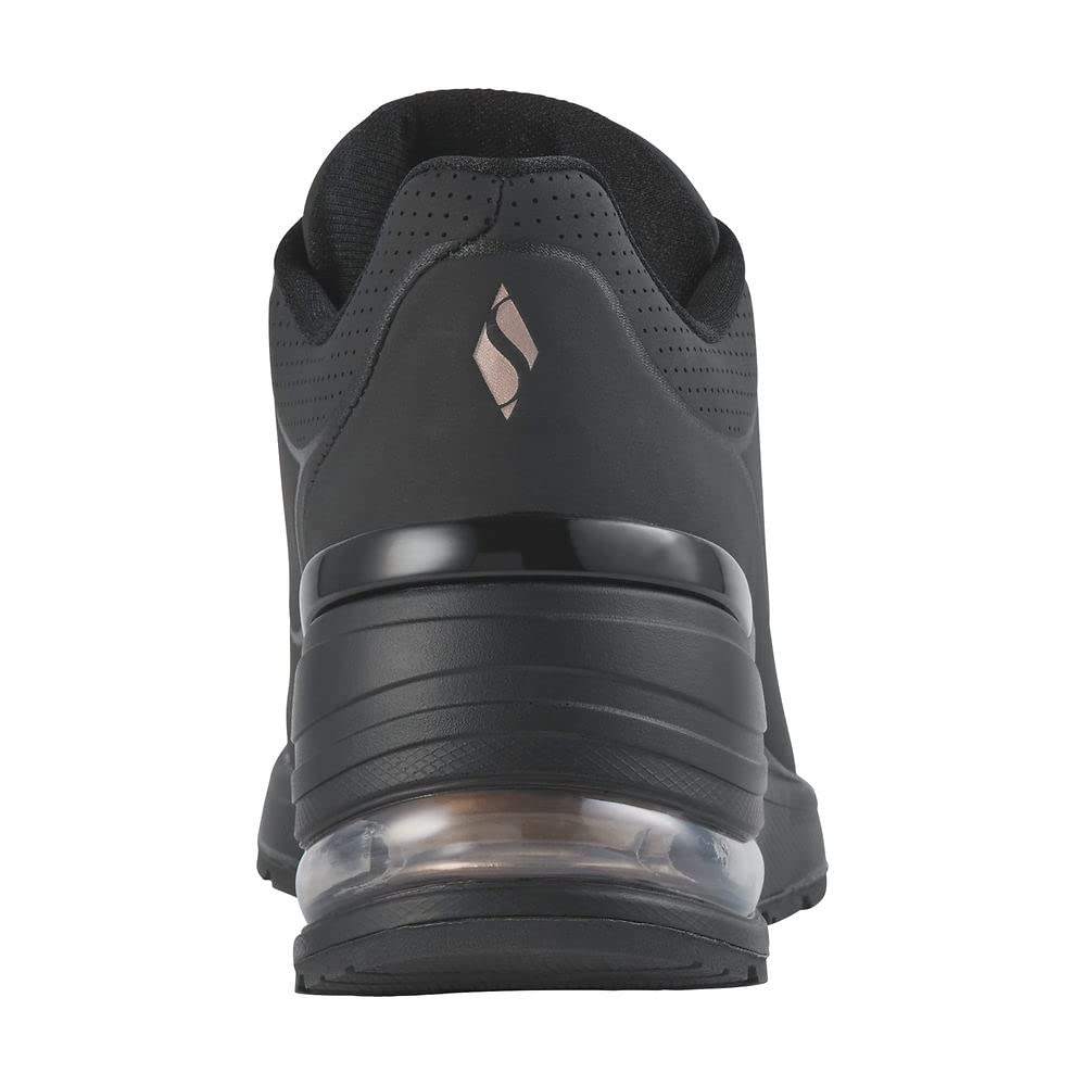 Skechers Women's Million Elevated Air Sneaker, Black, 8.5