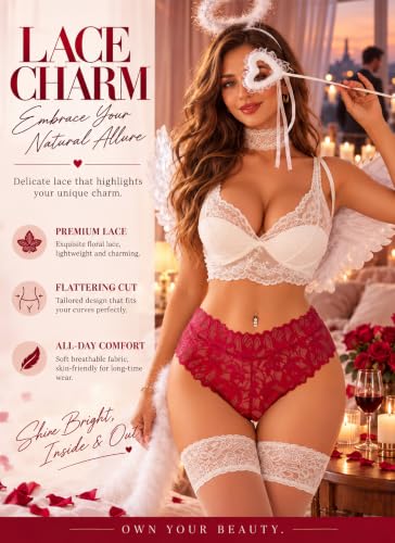7Pack Sexy Underwear Womens High Waisted for Workout Leggings Bikini Set M | Lace Briefs Underwear Women Sexy Lingerie Thongs Essential Generic My Order Culotte Panty Gift Athletic Active Sex Wear M