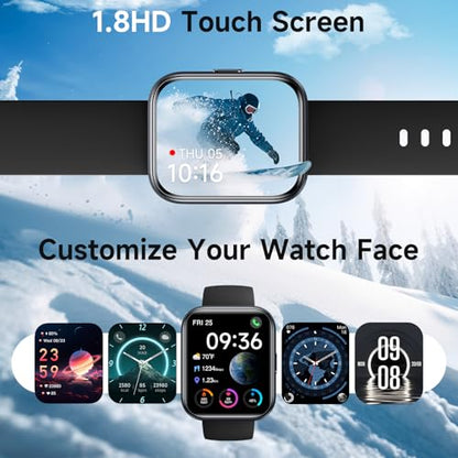 Quican Smart Watch for Women (Android/iPhone), 1.8" UHD Alexa Smart Women Watch with Calls/Messages, 3ATM 120+ Sport Modes Fitness Tracker Watch with SpO2/Heart Rate Monitor, Sleep/Activity Tracker