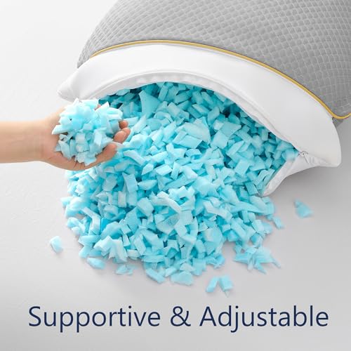 Moonrite Cooling Queen Pillows 2 Pack,Shredded Memory Foam Pillow 50x75cm