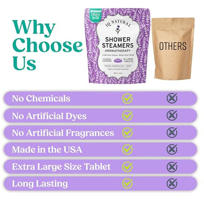 Lavender Shower Steamers Aromatherapy for Women, Lavender Shower Bombs Aromatherapy for Women, Shower Tablets, Shower Scent Steamers, Organic Shower Steamer Gift Set