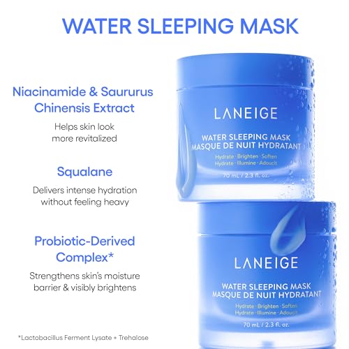 LANEIGE Icons To Go Set: Cream Skin, Water Bank Cream, Lip Sleeping Mask, Water Sleeping Mask
