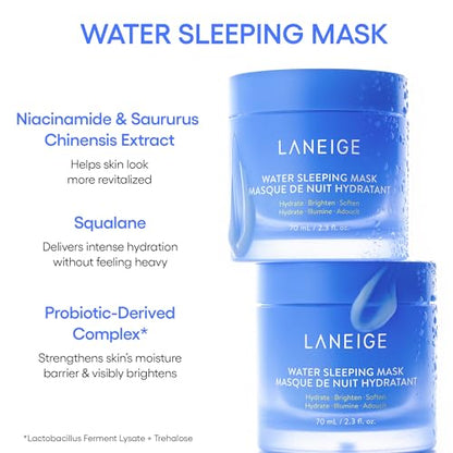 LANEIGE Icons To Go Set: Cream Skin, Water Bank Cream, Lip Sleeping Mask, Water Sleeping Mask
