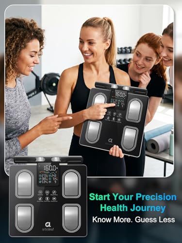 arboleaf Scale for Body Weight Body Fat, 8 Electrode Bathroom Scale Digital | 50+ Fitness Metrics, BMI, Muscle Mass, Body Fat Percentage, Bluetooth Smart Scale with App Sync