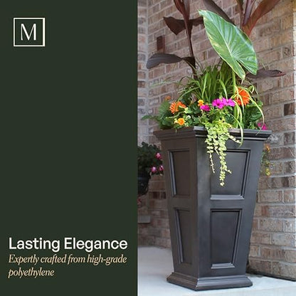 Mayne Inc. Fairfield 5829B Tall Planter, 28-Inch by 16-Inch by 16-Inch, Black