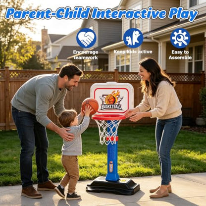 EagleStone Toddler Basketball Hoop, Adjustable Kids Hoop with 3 Balls