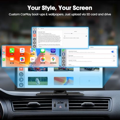 LAMTTO 11'' Carplay Screen for Car with YouTube TikTok and Backup Camera | Built-in Entertainment Video, Upgraded Wireless Car Play and Android Auto Navigation, Voice Assistant for iOS 10+ Android 11+
