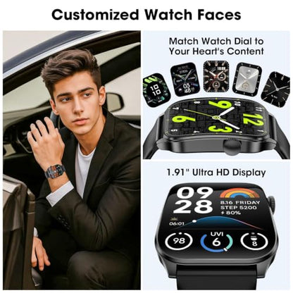 Curve Smart Watch for Men Women, 1.91" Smartwatches with 120+ Sport Modes, Fitness Tracker with Bluetooth Call, Waterproof Activity Tracker Smartwatch for iOS Android Phones