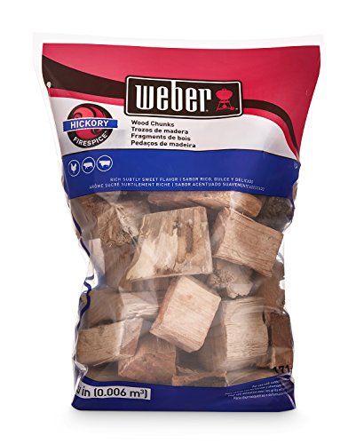 Weber 17148 Hickory Wood Chunks, 350 cu. in. (0.006 Cubic Meter), 4 lb
