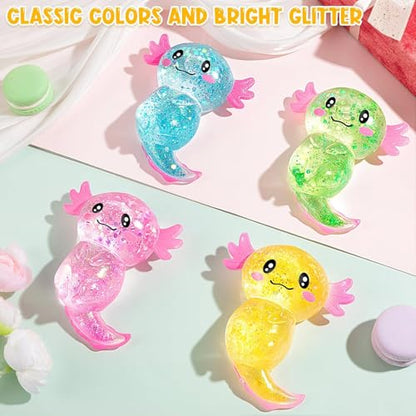 4Pcs Axolotl Squishy Design Squeeze Stress Ball, Axolotls Balls Sensory Stress