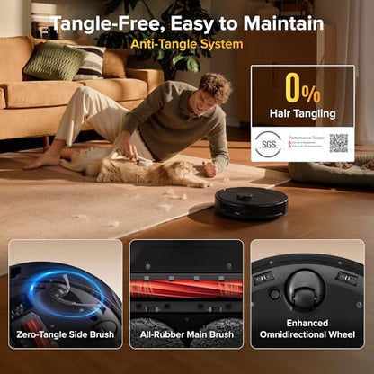 Roborock 2026 New Qrevo S Pro Robot Vacuums and Mop, 18,500Pa Suction | Anti-Tangle Brushes, Reactive AI Obstacle Recognition, 75℃ High-Temp Washing, 10mm Mop Lifting, Self-Emptying and Refilling