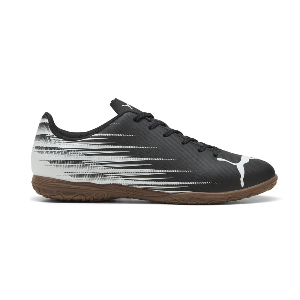 Puma Men's Attacanto Indoor Trainer Soccer Shoe Sneaker, Black/White, 8