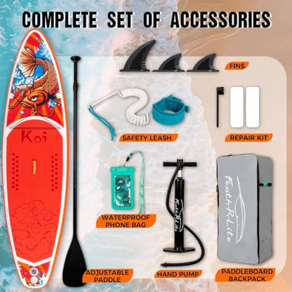 FunWater Stand Up Paddle Board Ultra-Light Paddleboard with Inflatable SUP Accessories for Adults & Youth of All Skill Levels