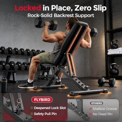 FLYBIRD Adjustable Weight Bench, Full Body Workout Bench for Home Gym