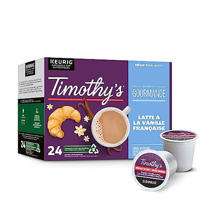 Timothy's French Vanilla Latte K-Cup Coffee Pods, 24 Count For Keurig Coffee Makers