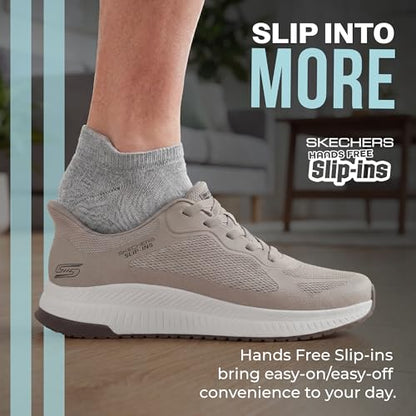 Skechers Men's Hands Free Slip-ins-Bobs Sport Squad Chaos 4 Sneaker, Dark Taupe, 9