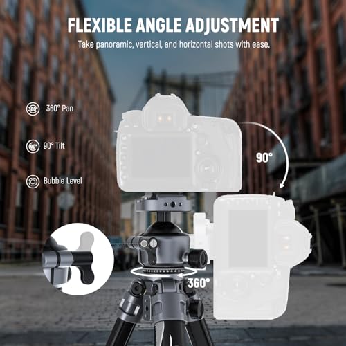 NEEWER LITETRIP LT07 61" Aluminum Travel Tripod for Camera