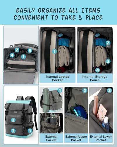 Odoland 2-in-1 Cooler Backpack with Removable Insulated Cooler Bag