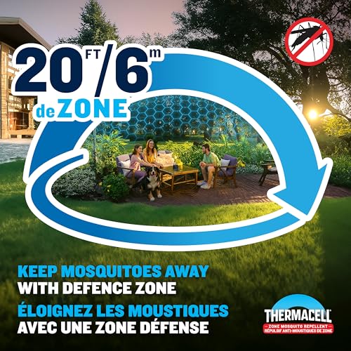 Thermacell E-ZoneGuard Mosquito Repellent Refill, 36-Hr, Rechargeable | 20FT (6M) Zone; 36-Hr Refill Cartidges; Rechargeable; Patio Shield; Outdoor Bug Spray Alternative; Scent Free; DEET-Free