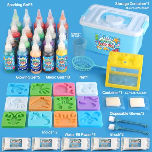 wookidel Magic Gel Water Elf Toy Kit, Aqua Fairy Water Gel Kit for Kids | 20PCS Gels Water Pets, DIY Squishy Maker Kit, Make Your Own Squishies Toys, Creative Art Craft Gift for Girls Christmas