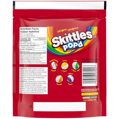 SKITTLES POP’D Original Freeze-Dried Candy, Crunchy Fruity Candy Snack for Sharing, Movie Nights & Parties, 155g