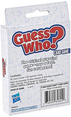 Hasbro Gaming Guess Who? Card Game for Kids Ages 5 and Up, 2 Player Guessing Game