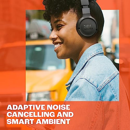 JBL Tune 670NC - Adaptive Noise Cancelling with Smart Ambient Wireless On-Ear Headphones, Up to 70H Battery Life with Speed Charge, Lightweight, Comfortable and Foldable Design (Black)