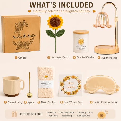 Candle Warmer Lamp Gift for Women Get Well Self Care Gifts Basket for Her