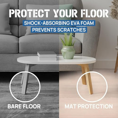 Yes4All EVA Interlocking Foam Floor Tiles, 1.02 m², Light Walnut Wood