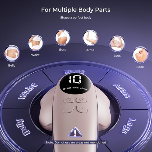 Cellulite Massage Tool - 4 in 1 Professional Body Sculpting Machine with 3 Modes, Heating Function10 Intensity Levels, Suitable for Belly, Waist, Buttocks, Arms, Legs, Wireless & Lightweight