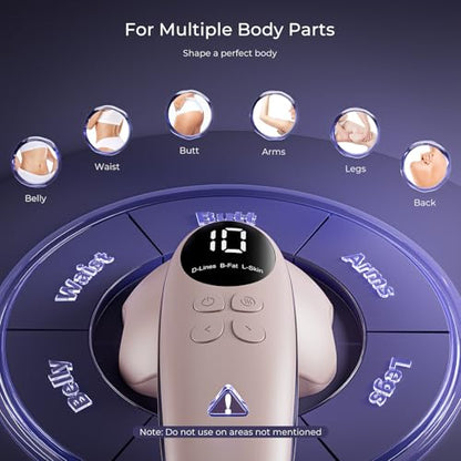 Cellulite Massage Tool - 4 in 1 Professional Body Sculpting Machine with 3 Modes, Heating Function10 Intensity Levels, Suitable for Belly, Waist, Buttocks, Arms, Legs, Wireless & Lightweight