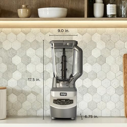 Ninja BL660C Professional Countertop Blender with 1100-Watt Base, 72 Oz Total Crushing Pitcher and (2) 16 Oz Cups for Frozen Drinks and Smoothies, Silver/Gray, 1100W, (Canadian Version)