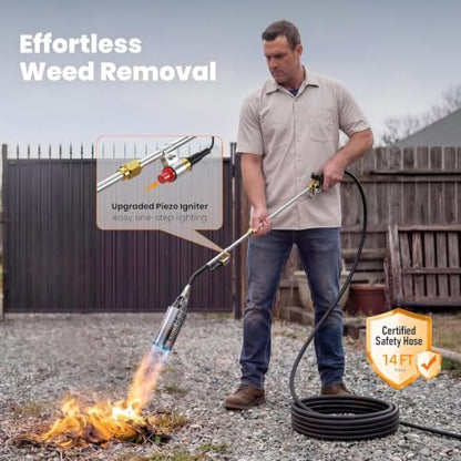 etoolab Propane Torch Weed Burner with 14FT Safety Hose, 1,800,000 BTU