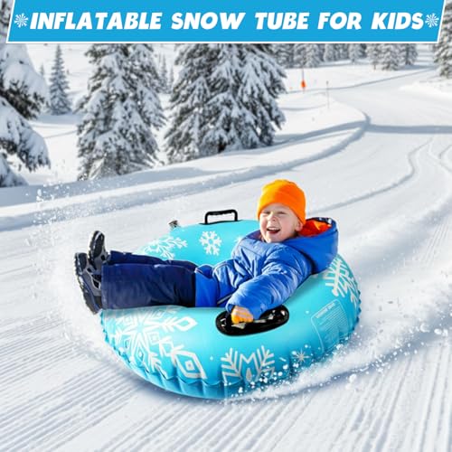 ZMLM 2 Pack Snow Tube for Sledding - 36" Inflatable Snow Sled for Kids | 36" Snow Tubes Heavy Duty Blow Up Tube with Handles Toddler Adults Outdoor Winter Toys Gift for Tubing Sled Sport Supplies