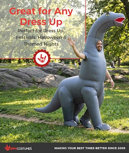 Morph Brontosaurus Costume, Diplodocus Inflatable Costume Dinosaur, Inflatable Halloween Costumes Adults
