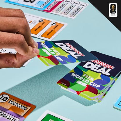 Monopoly Deal FIFA World Cup 2026 Edition Game | Officially Licensed FIFA World Cup Soccer Card Game for Kids | Ages 8+ | 2 to 5 Players | 15 Mins. (English & French Version)