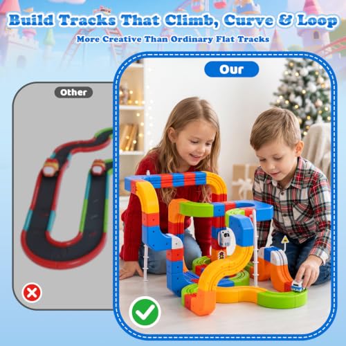 Electric Train Set 3D Track STEM Toy Toddler Gifts for 3-8 Boys Girls