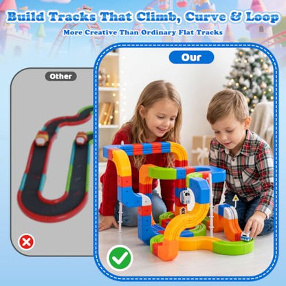 Electric Train Set 3D Track STEM Toy Toddler Gifts for 3-8 Boys Girls