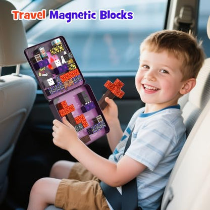 WMXDU Travel Magnetic Blocks Set: Bottle-Light Role Play for Boys 3-8
