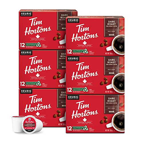 Tim Hortons Dark Roast Coffee, Single Serve Keurig K-Cup Pods, 72 Count