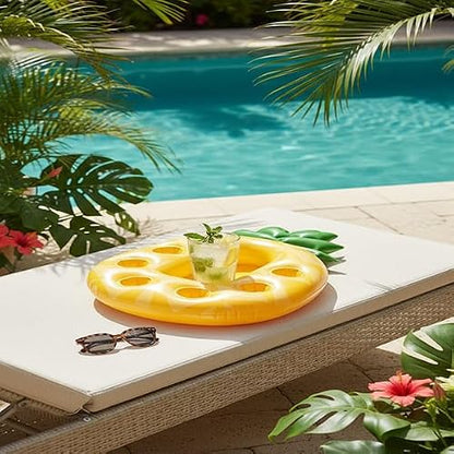 Inflatable Drink Holder, 7-Hole Capacity Pineapple Fruit Drink Float