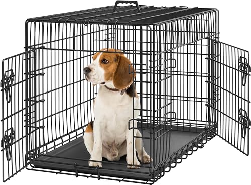 Yaheetech Dog Crate 36'' Double Door Dog Crate with Divider, Removable Tray